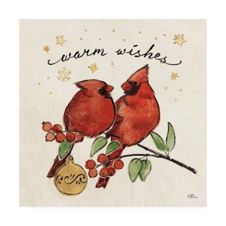 Janelle Penner 'Christmas Lovebirds Ix' Canvas Art,24x24